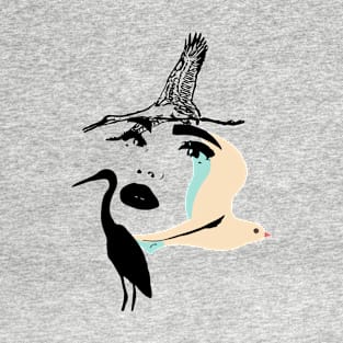 Minimalist Bird Lady - Bird Lover T-Shirt